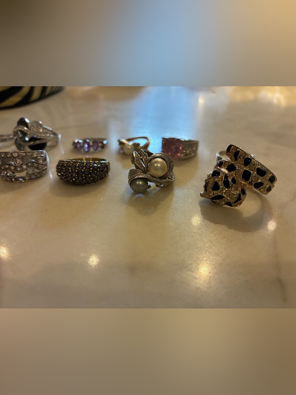 10 Gemstone and Pearl Rings - Multi-Color Collection - Picture 2 of 6